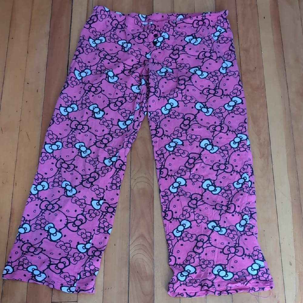 Hello Kitty Pink Patterned Junior Pajama Bottoms Used